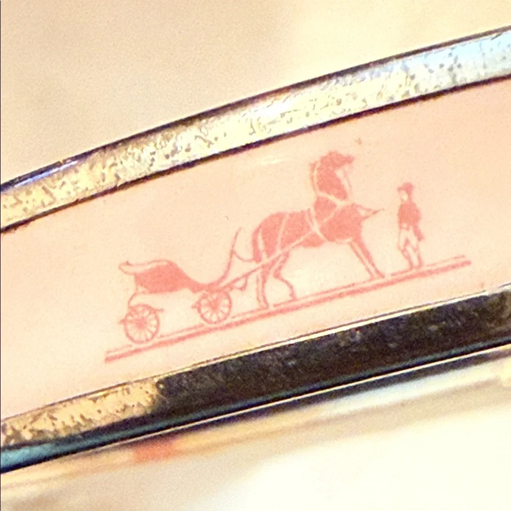 Hermes Pink Black and Silver Enamel Bracelet - Picture 3 of 15